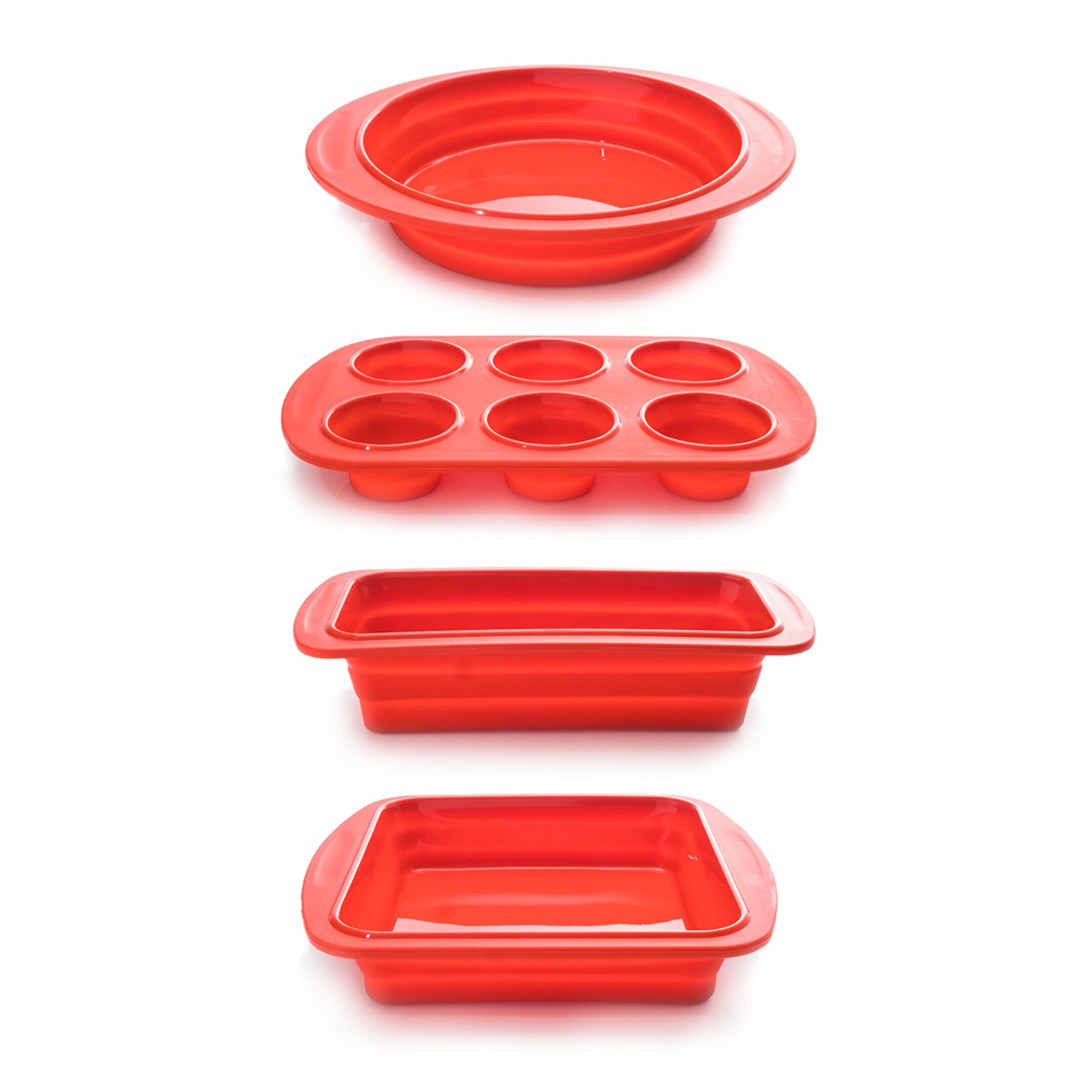 Cooks Companion 4-Piece Collapsible Silicone Bakeware Set